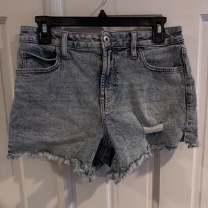 BCBGeneration High Rise Distressed Denim Shorts Size 7/28